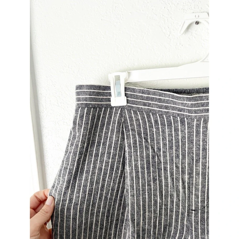 Banana Republic Linen Blend Striped Wide Leg Pants Size‎ Medium Coastal Capsule